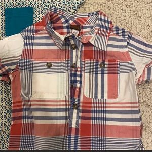 Toddler plaid romper - perfect for 4th of July!